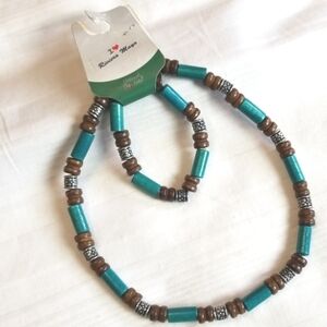 New Natural Arts Wood Bead Necklace Bracelet